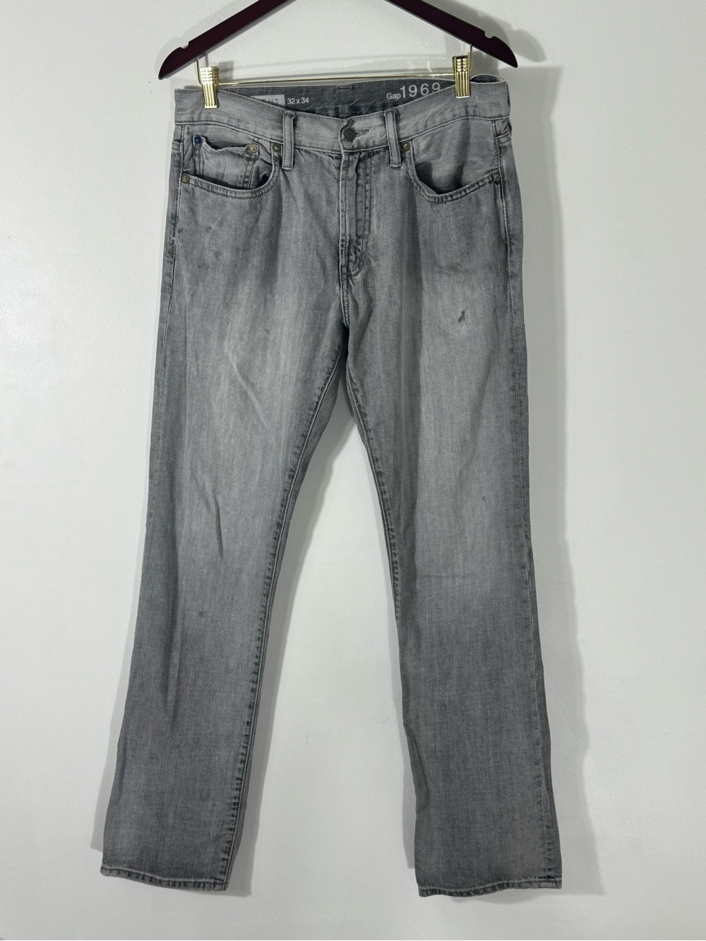 Gap Straight Light Grey Denim Jeans Size 32x34